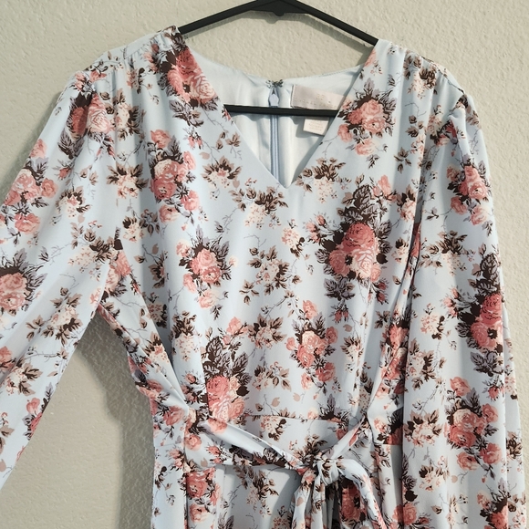 Rachel Parcell Floral Tiered Dress - Pink and White - Picture 8 of 9